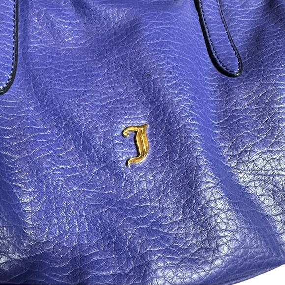 Juicy Couture Faux Leather Satchel Purple Blue Medium Size - Picture 3 of 11